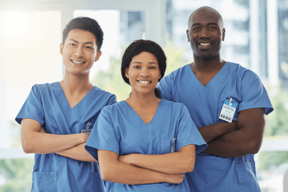 3 nurses standing and posing for a pic